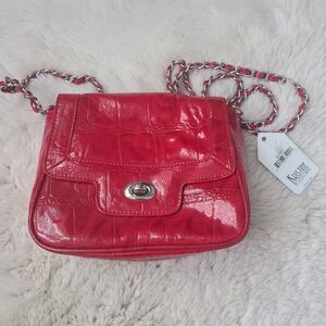 Kristine Accessories Red Crossbody Chain Bag
